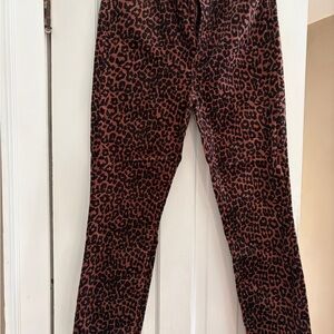 LOFT Animal Print Pants in Rust and Black